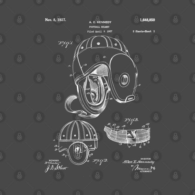 Football Helmet Patent - Sports Fan Football Player Art - Antique by patentpress