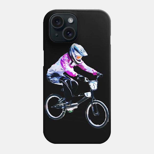 bmx race Phone Case by rickylabellevie