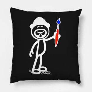 GG Artist Stick Figure (For Darker Clothing) Pillow