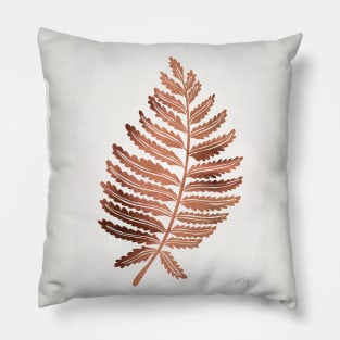 fern leaf rose gold Pillow