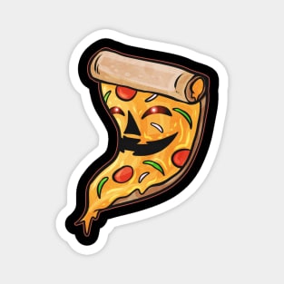 Evil Jack O Lantern Pizza Slice Halloween Magnet