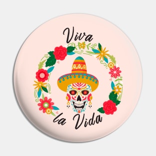 Viva la Vida quote. Dia de los muertes skull. Pin