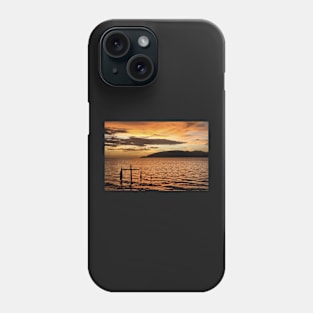 Golden Sunset with Broken Down Pier, Kota Kinabalu Phone Case