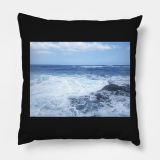 Blue Ocean Waves Pillow