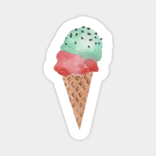 Mint strawberry ice cream cone Magnet