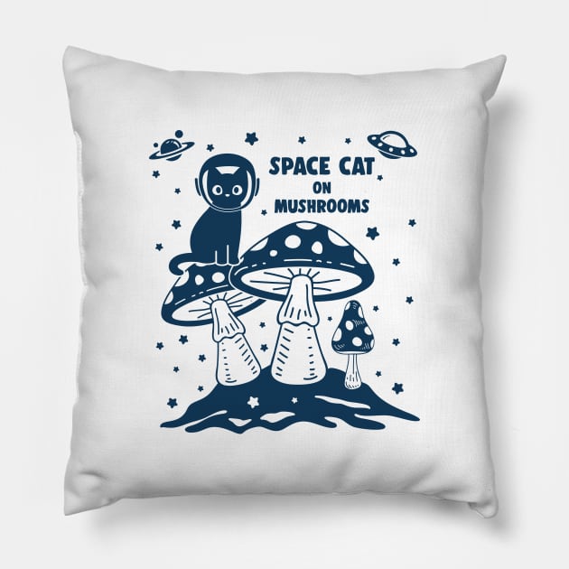 Cat and mushrooms Pillow by My Happy-Design