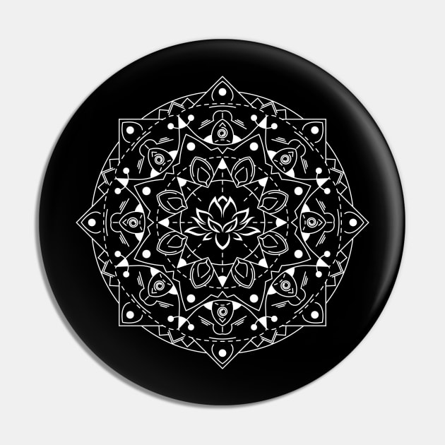 Lotus Flower Mandala Pin by CelestialStudio