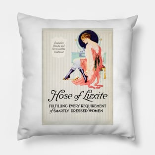 HOSE OF LUXITE HOSIERY Vintage Advertisement Poster by Artist Coles Phillips Pillow