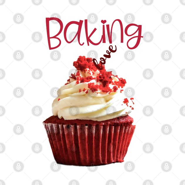 Baking Love Red Velvet Cupcake with Cream Frosting by ArtMorfic