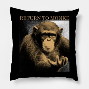 Return to Monke Vintage Brown Pillow