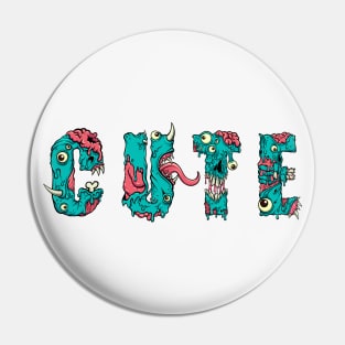 Cute monster font Pin