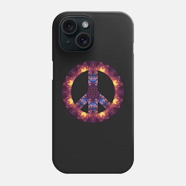 Fractal Mandala Peace Sign Phone Case by Manafold