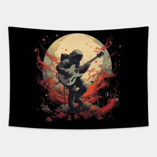 Astronaut Guitarist Cosmic Space Art Tapestry