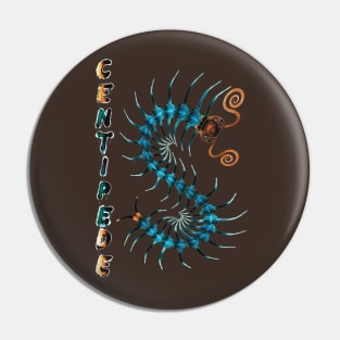 Orange & Blue Centipede with Spray Paint Pin