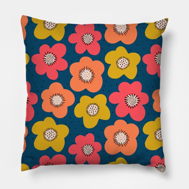 Large Scandinavian Florals Pillow by Sandra Hutter Designs