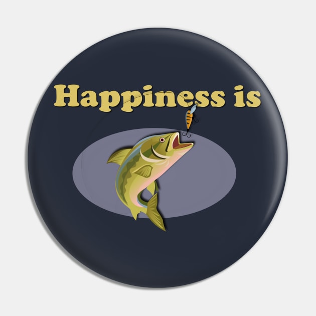 Happiness is Trout Fishing Pin by AlondraHanley