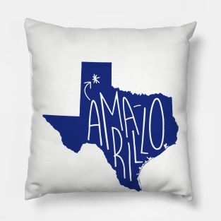 Amarillo, Texas (Blue Ink) Pillow