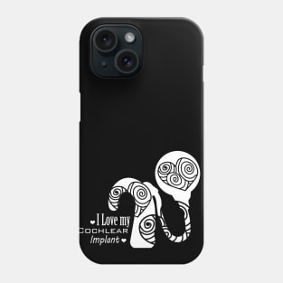 Cochlear Implant - I Love my Cochlear Implant (White) Design Phone Case