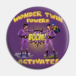 Wonder Twins Worn Out Pin