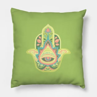 Hamsa Hand - Peridot(August) Pillow