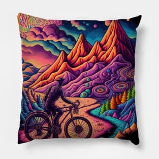 Bicycle Day 1943 | Colorful Psychedelic Art Pillow