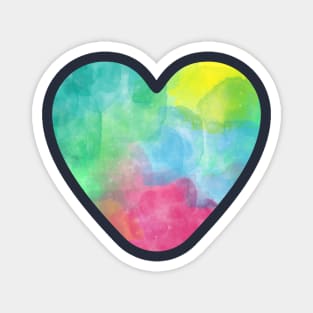 Rainbow Heart Watercolor Illustration Magnet