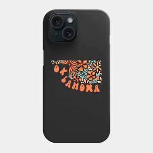 Oklahoma State Design | Artist Designed Illustration Featuring Oklahoma State Filled With Retro Flowers with Retro Hand-Lettering Phone Case