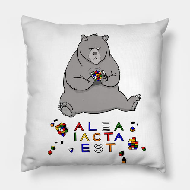 The Bear and the Cube Pillow by Tanja Kosta
