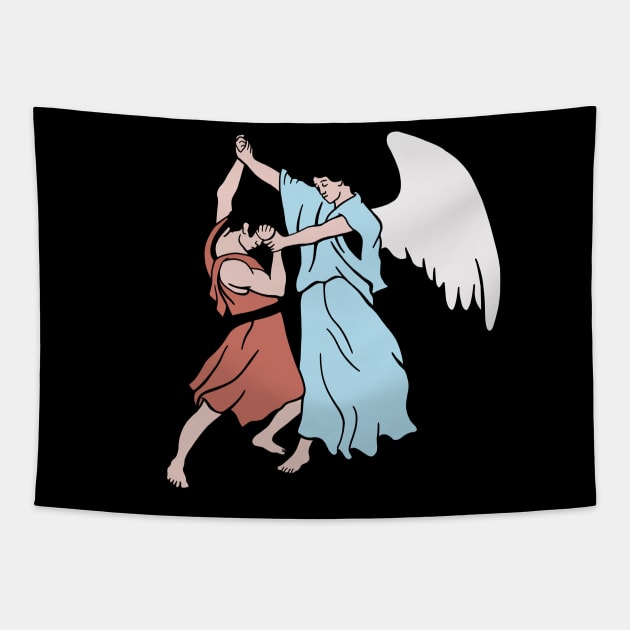 Jacob Wrestling With The Angel Tapestry by isstgeschichte