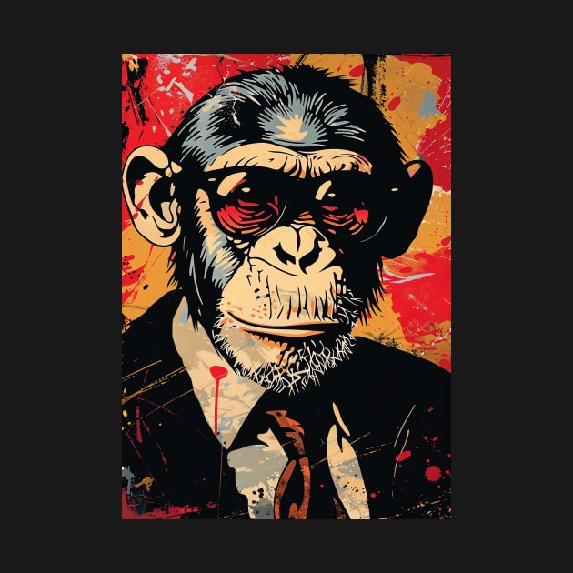 Banksy Graffiti monkey by CollSram