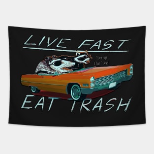 Copy of Cute Live Fast Eat Trash, live fast eat trash funny Tapestry