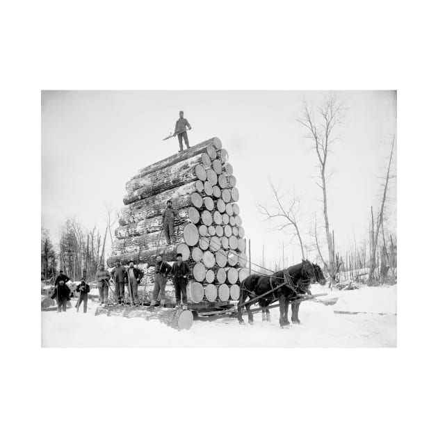 Timber logging, late 19th century (C030/1163) by SciencePhoto