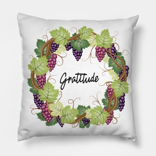 Gratitude - Grape Vines Pillow