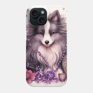 Jewelled Sheltie Phone Case