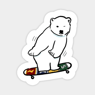 skateboarding polar bear Magnet