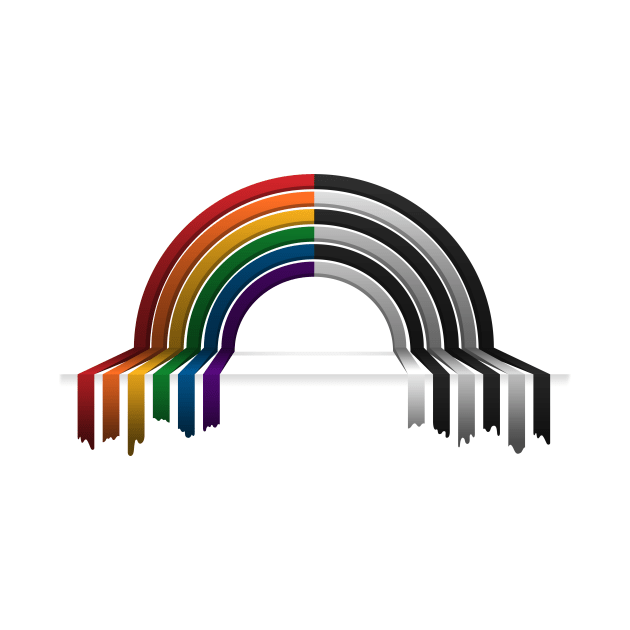 LGBT Ally Pride Flag 3D Drip Rainbow Design by LiveLoudGraphics