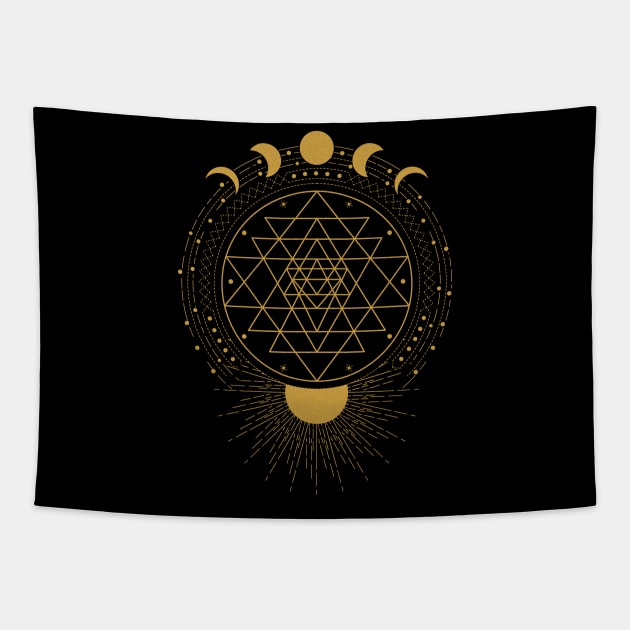 Sri Yantra | Sacred Geometry Tapestry by CelestialStudio