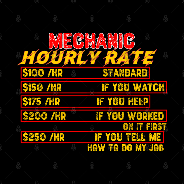 Mechanic Hourly Rate - Mechanic - Pin | TeePublic