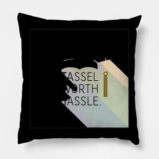 Graduation "Tassel Worth Hassle", Retro Design Pillow