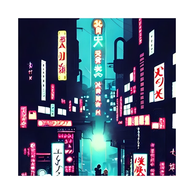 Tokyo Anime - Neon Night Lights - Capital of Japan by Trendy-Now