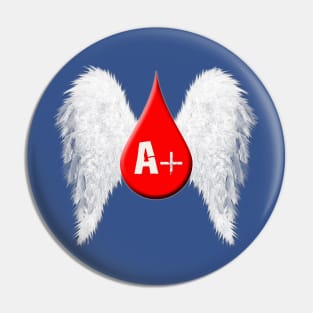 Blood Type A Positive - Angel Wings Pin