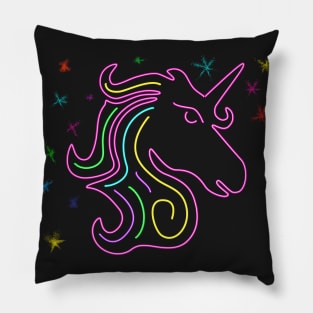 Unicorn Glowing Neon & Glittery Visual Effect Pillow