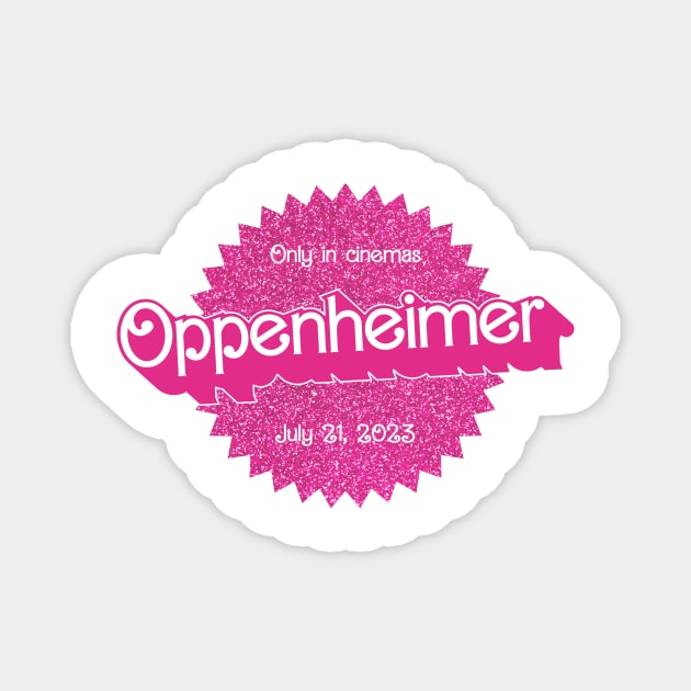 Barbie Oppenheimer Sticker Magnet by pmcmanndesign