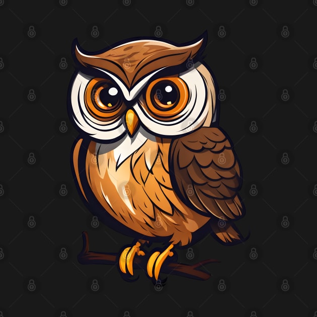 Nocturnal Enigma: Little Owl Illustration by Orange-C