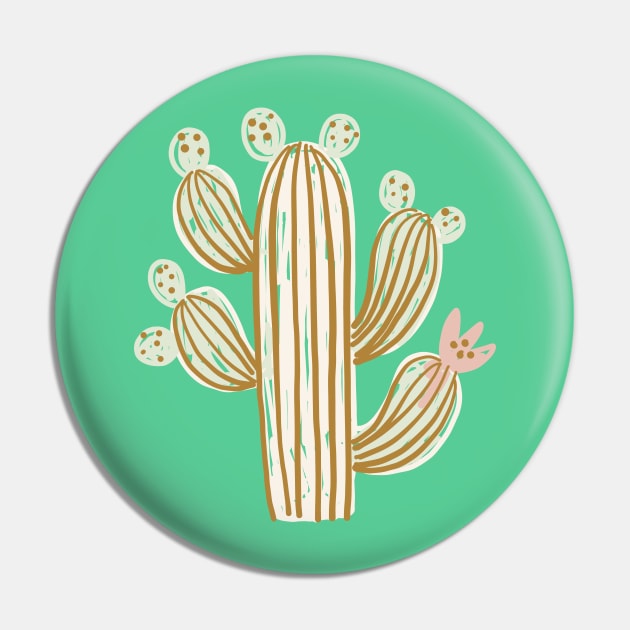 Cactus doodle Pin by Rebelform