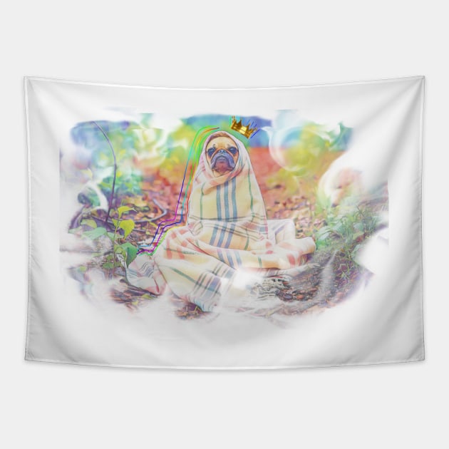 RAINBOW PUG Tapestry by goblinbabe