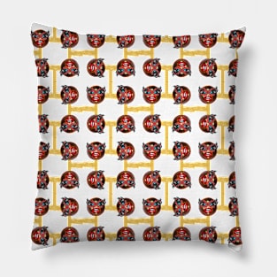 Creepy Bowl of Curry Square Connected Noodle Pattern Design Pillow