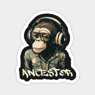 Chimpanzee Ancestor, lowbrow style 2 Magnet