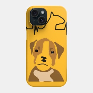 Bull terrier with heartbeat Phone Case