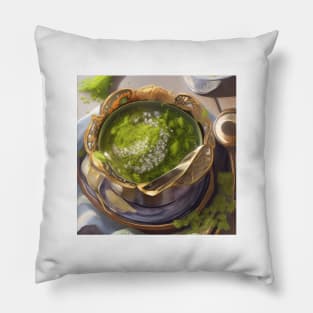 Matcha Japanese Tea Green Pillow